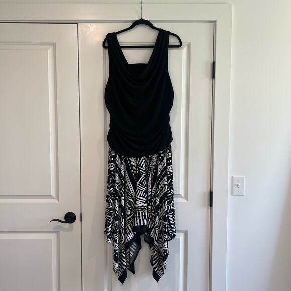 RM Richards Women's Plus Size Sleeveless Dress‎ Assymmetrical Hem Black Size 18W - Picture 1 of 8